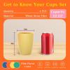 imageHomienly Wheat Straw Cups Set of 8 Unbreakable Drinking Cups Reusable Dishwasher Safe Water Glasses Kids Size 8 OZMultiple Color