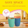 imageHomienly Wheat Straw Cups Set of 8 Unbreakable Drinking Cups Reusable Dishwasher Safe Water Glasses Kids Size 8 OZMultiple Color
