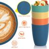 imageHomienly Wheat Straw Cups Set of 8 Unbreakable Drinking Cups Reusable Dishwasher Safe Water Glasses Kids Size 8 OZMultiple Color