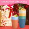 imageHomienly Wheat Straw Cups Set of 8 Unbreakable Drinking Cups Reusable Dishwasher Safe Water Glasses Kids Size 8 OZNo TextureMultiple Color
