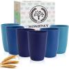 imageHomienly Wheat Straw Cups Set of 8 Unbreakable Drinking Cups Reusable Dishwasher Safe Water Glasses Kids Size 8 OZOcean