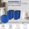 imageHomienly Wheat Straw Cups Set of 8 Unbreakable Drinking Cups Reusable Dishwasher Safe Water Glasses Kids Size 8 OZOcean