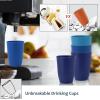 imageHomienly Wheat Straw Cups Set of 8 Unbreakable Drinking Cups Reusable Dishwasher Safe Water Glasses Kids Size 8 OZOcean