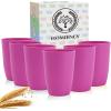 imageHomienly Wheat Straw Cups Set of 8 Unbreakable Drinking Cups Reusable Dishwasher Safe Water Glasses Kids Size 8 OZPink