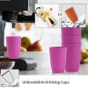 imageHomienly Wheat Straw Cups Set of 8 Unbreakable Drinking Cups Reusable Dishwasher Safe Water Glasses Kids Size 8 OZPink