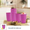 imageHomienly Wheat Straw Cups Set of 8 Unbreakable Drinking Cups Reusable Dishwasher Safe Water Glasses Kids Size 8 OZPink