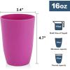 imageHomienly Wheat Straw Cups Set of 8 Unbreakable Drinking Cups Reusable Dishwasher Safe Water Glasses Kids Size 8 OZPink