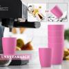 imageHomienly Wheat Straw Cups Set of 8 Unbreakable Drinking Cups Reusable Dishwasher Safe Water Glasses Kids Size 8 OZPink