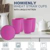 imageHomienly Wheat Straw Cups Set of 8 Unbreakable Drinking Cups Reusable Dishwasher Safe Water Glasses Kids Size 8 OZPink