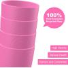 imageHomienly Wheat Straw Cups Set of 8 Unbreakable Drinking Cups Reusable Dishwasher Safe Water Glasses Kids Size 8 OZPink