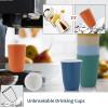 imageHomienly Wheat Straw Cups Set of 8 Unbreakable Drinking Cups Reusable Dishwasher Safe Water Glasses Kids Size 8 OZwith Lid