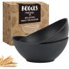 imageHomienly Wheat Straw Bowls Set Premium Wheat Straw Bowls Set of 6 Mixing Bowls for Kitchen Salad Cereal NutsMicrowave ampamp Dishwasher Safe Nesting Bowls Includes 3 SizesBlackBlack