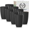 imageHomienly Wheat Straw Cups 8 PCS Plastic Cups Unbreakable Drinking Cup Reusable Dishwasher Safe Water Glasses with 4 Colors 12 OZBlack