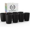 imageHomienly Wheat Straw Cups 8 PCS Plastic Cups Unbreakable Drinking Cup Reusable Dishwasher Safe Water Glasses with 4 Colors 12 OZBlack Color