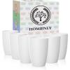 imageHomienly Wheat Straw Cups Set of 8 Unbreakable Drinking Cups Reusable Dishwasher Safe Water Glasses Kids Size 8 OZNo TextureWhite