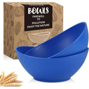 imageHomienly Wheat Straw Bowls Set Premium Wheat Straw Bowls Set of 6 Mixing Bowls for Kitchen Salad Cereal NutsMicrowave ampamp Dishwasher Safe Nesting Bowls Includes 3 SizesBlackBlue