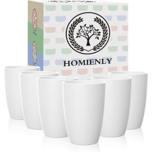 imageHomienly Wheat Straw Cups Set of 8 Unbreakable Drinking Cups Reusable Dishwasher Safe Water Glasses Kids Size 8 OZNo TextureWhite