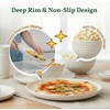 image:imageHomienly Wheat Straw Dinnerware Sets 40 PCS Plates and Bowls Sets with Cup Set and Dipping Bowls Unbreakable Camping Dishes Microwave and Dishwasher Safe Dinnerware Set for Dinner Outdoor BeigeWhite