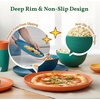 image:imageHomienly Wheat Straw Dinnerware Sets 40 PCS Plates and Bowls Sets with Cup Set and Dipping Bowls Unbreakable Camping Dishes Microwave and Dishwasher Safe Dinnerware Set for Dinner Outdoor BeigeMulticolor