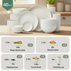 image:imageHomienly Wheat Straw Dinnerware Sets 40 PCS Plates and Bowls Sets with Cup Set and Dipping Bowls Unbreakable Camping Dishes Microwave and Dishwasher Safe Dinnerware Set for Dinner Outdoor BeigeWhite