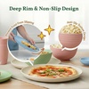 image:imageHomienly Wheat Straw Dinnerware Sets 40 PCS Plates and Bowls Sets with Cup Set and Dipping Bowls Unbreakable Camping Dishes Microwave and Dishwasher Safe Dinnerware Set for Dinner Outdoor BeigeLight Multicolor