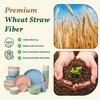 image:imageHomienly Wheat Straw Dinnerware Sets 40 PCS Plates and Bowls Sets with Cup Set and Dipping Bowls Unbreakable Camping Dishes Microwave and Dishwasher Safe Dinnerware Set for Dinner Outdoor BeigeLight Multicolor