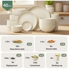 image:imageHomienly Wheat Straw Dinnerware Sets 40 PCS Plates and Bowls Sets with Cup Set and Dipping Bowls Unbreakable Camping Dishes Microwave and Dishwasher Safe Dinnerware Set for Dinner Outdoor BeigeBeige
